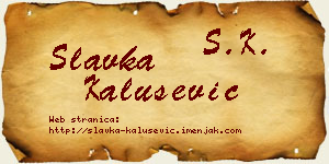 Slavka Kalušević vizit kartica